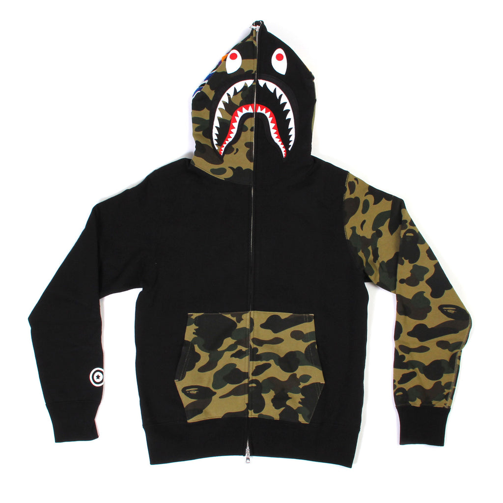 Camo and top black bape hoodie